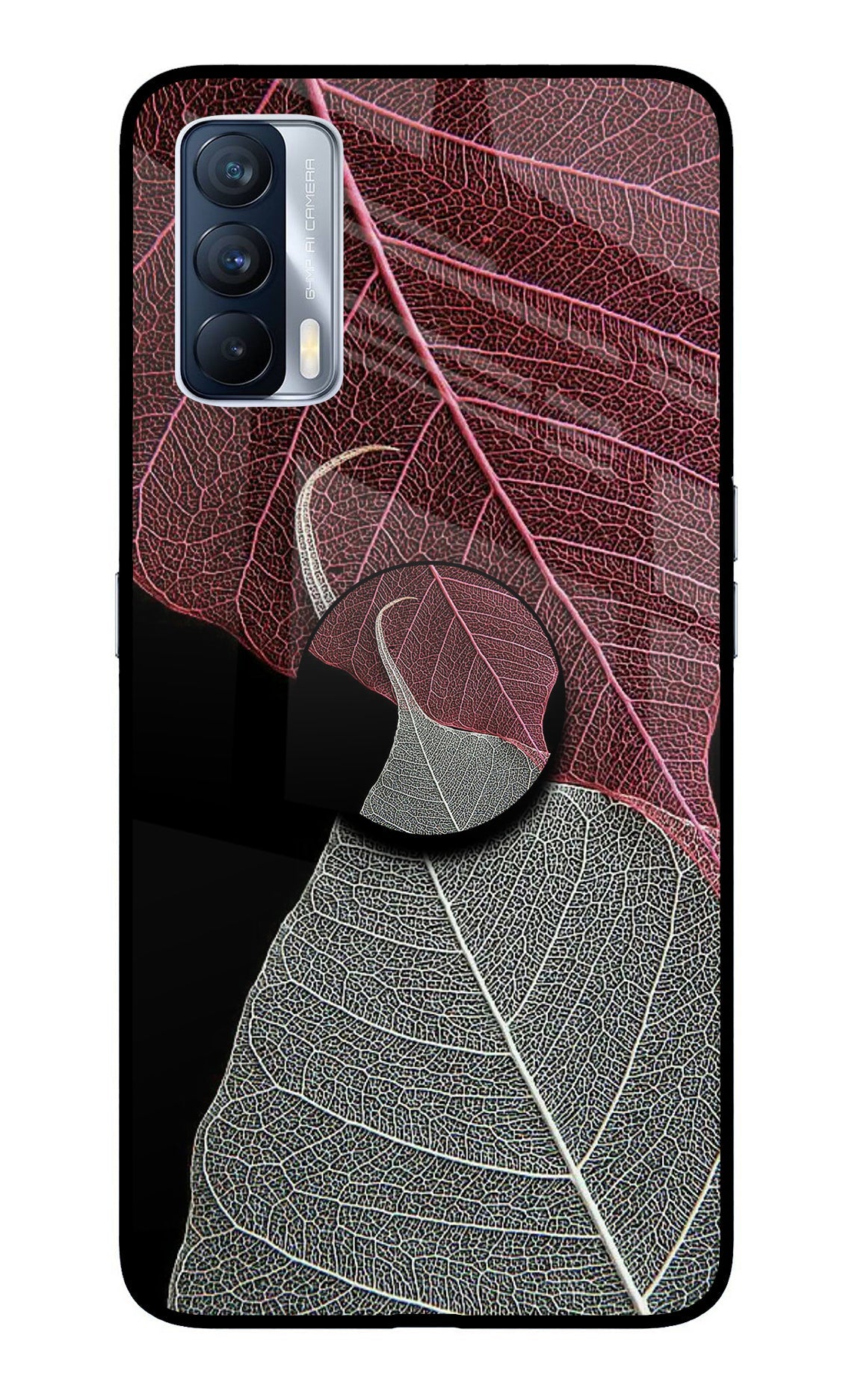 Leaf Pattern Realme X7 Glass Case