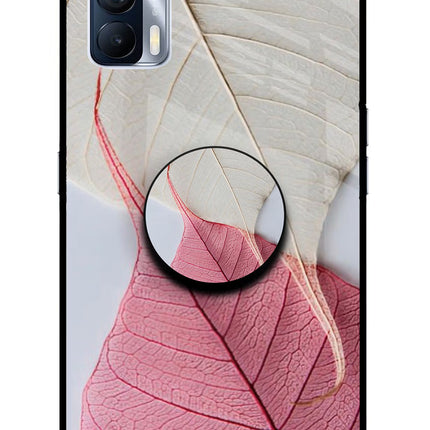 White Pink Leaf Realme X7 Pop Case by Casekaro