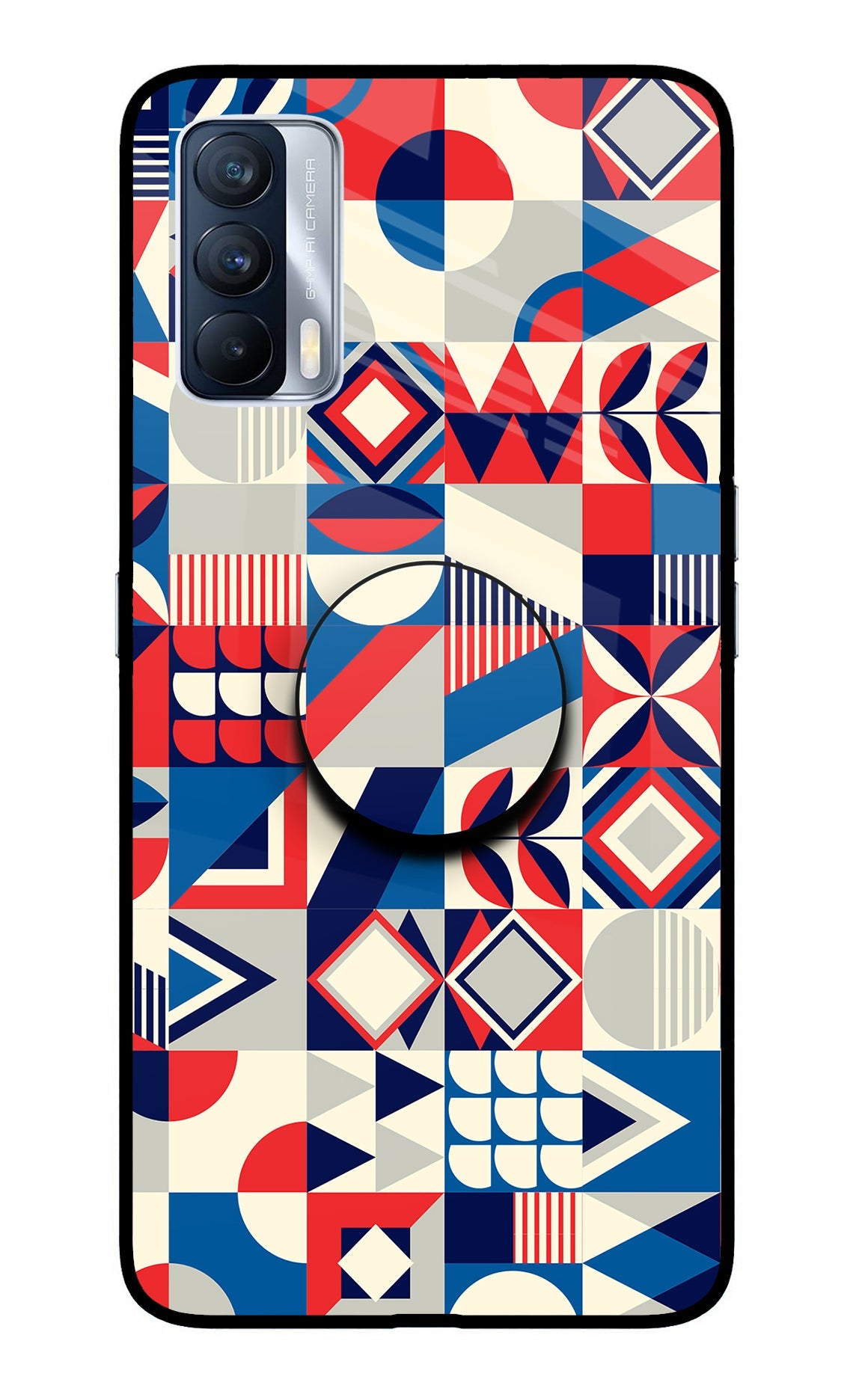 Colorful Pattern Realme X7 Glass Case