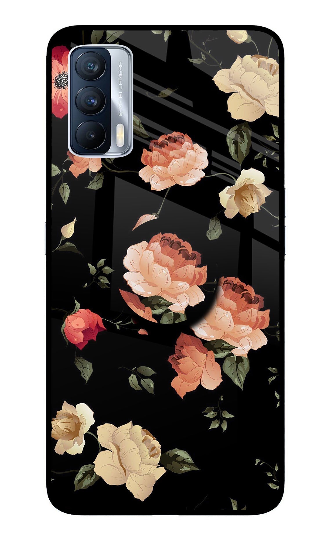 Flowers Realme X7 Glass Case