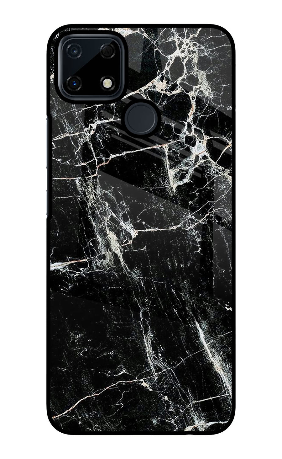 Black Marble Texture Realme Narzo 30A Back Cover, Glass case