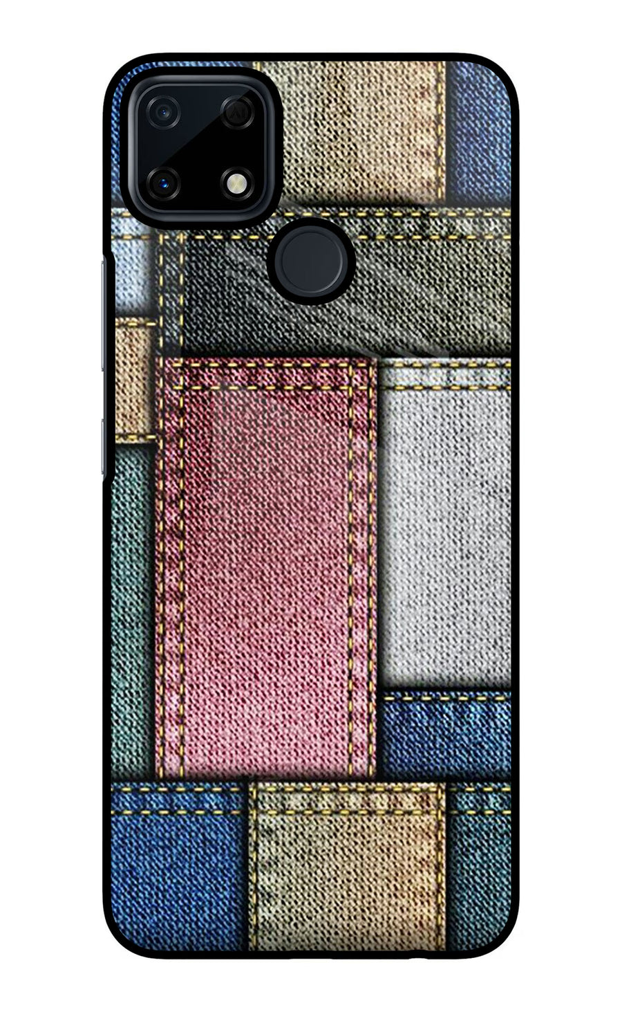 Multicolor Jeans Realme Narzo 30A Back Cover, Glass case