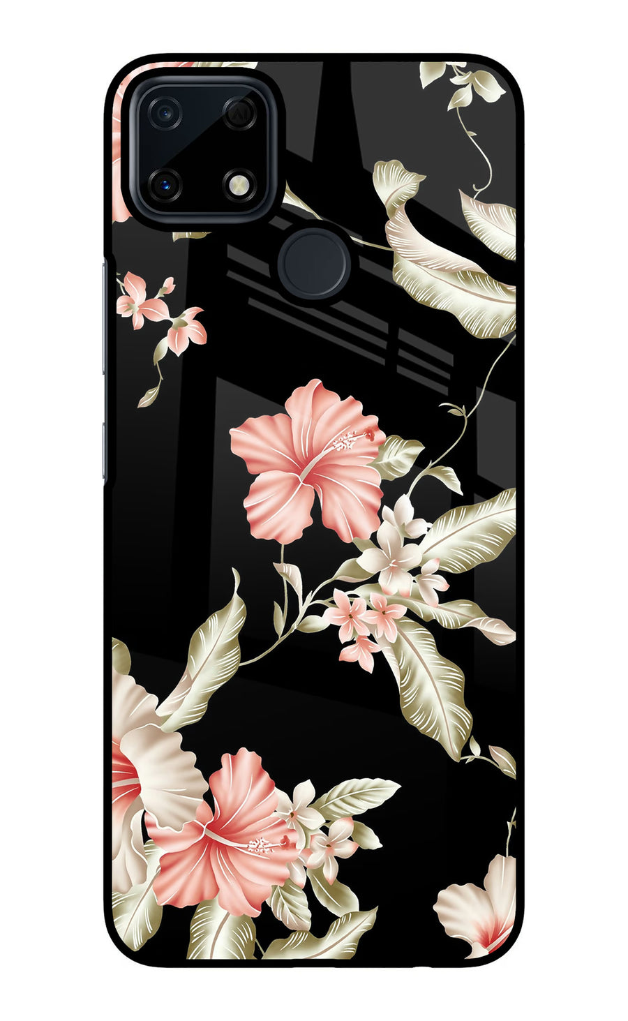Flowers Realme Narzo 30A Back Cover, Glass case