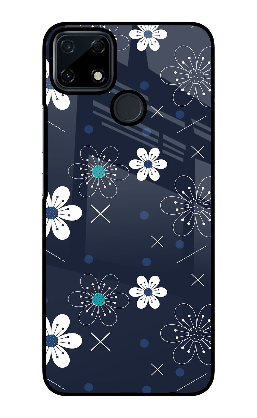 Flowers Realme Narzo 30A Back Cover, Glass case