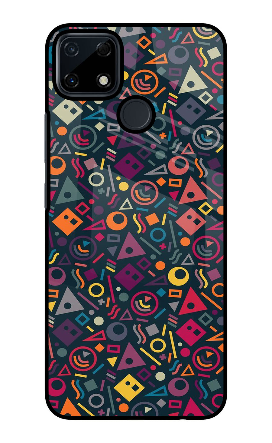 Geometric Abstract Realme Narzo 30A Back Cover, Glass case