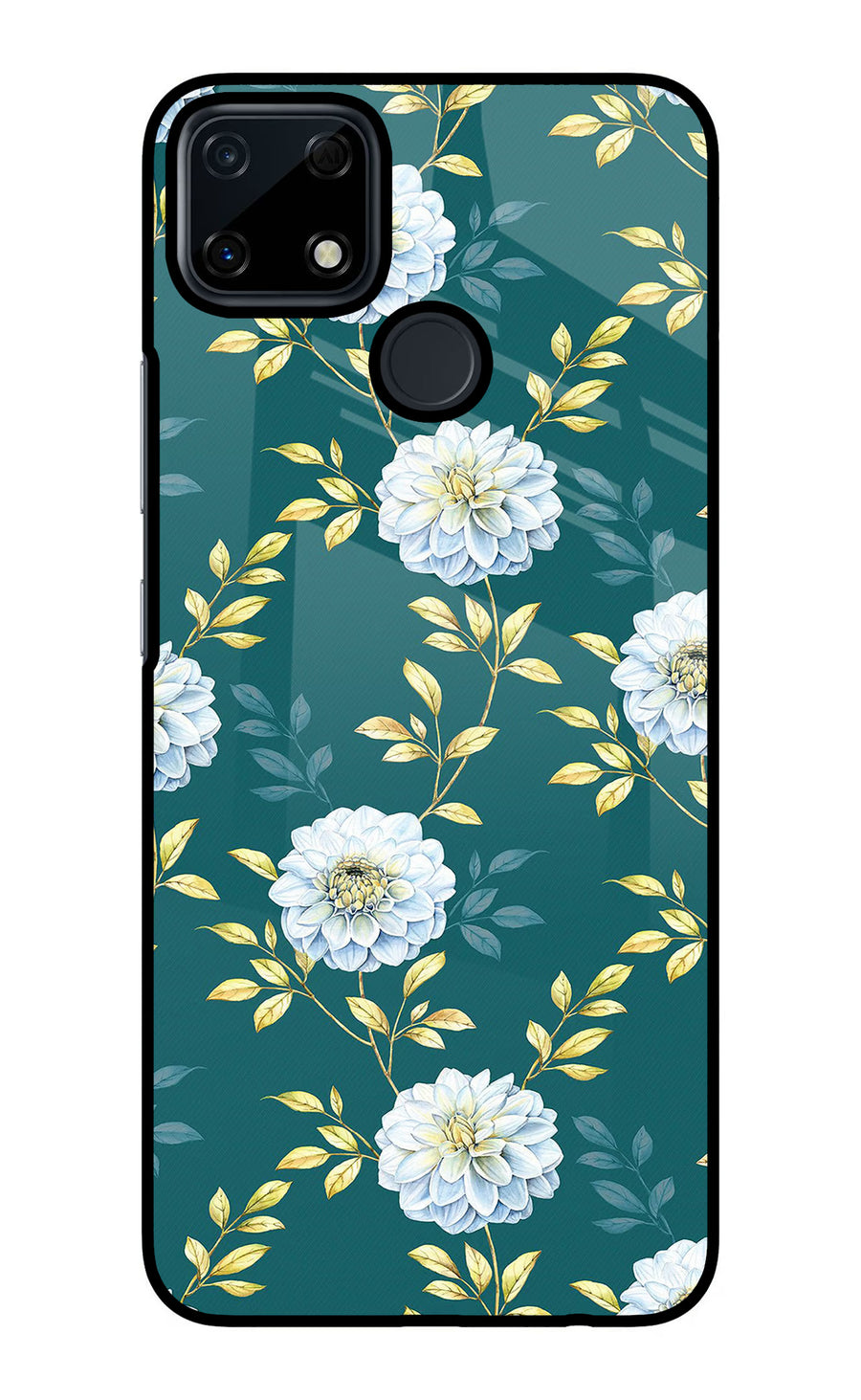 Flowers Realme Narzo 30A Back Cover, Glass case