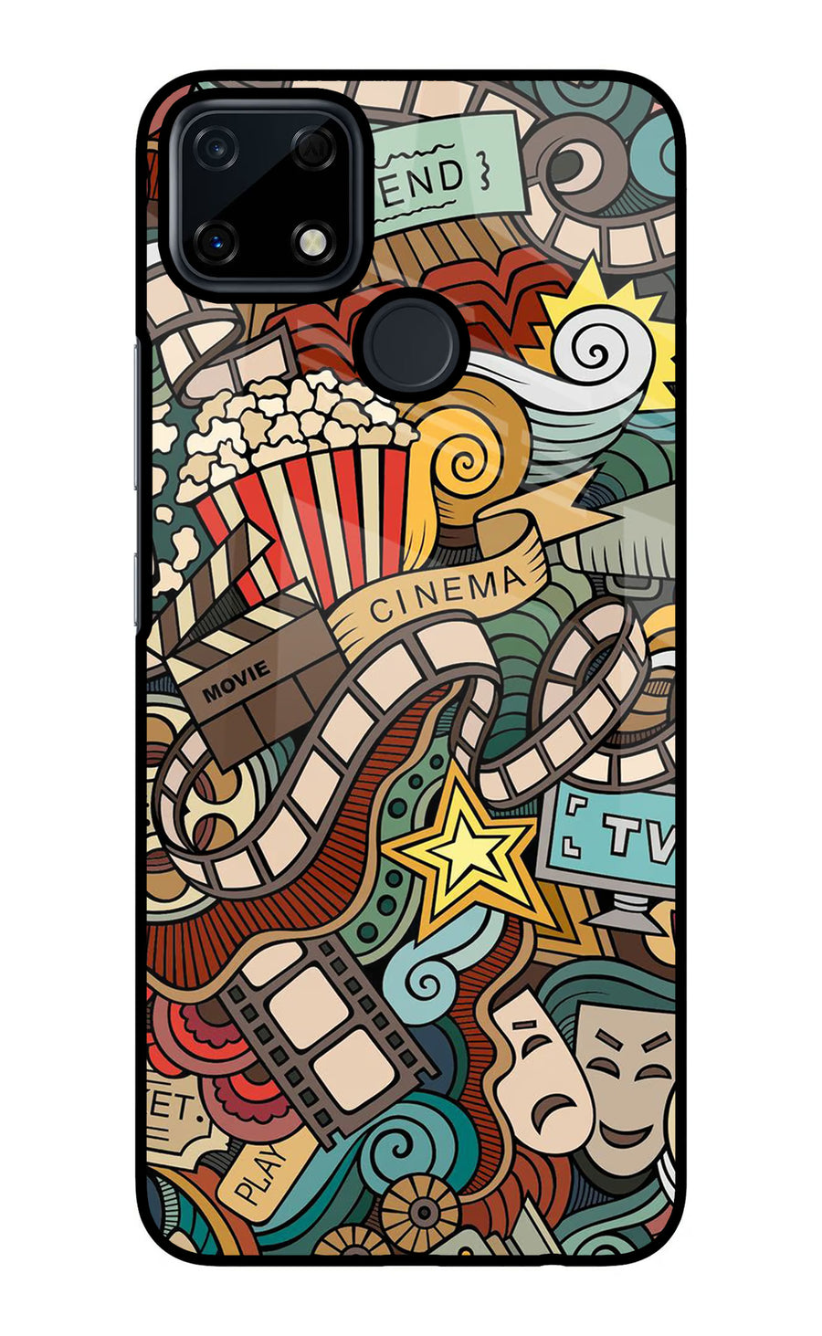 Cinema Abstract Realme Narzo 30A Back Cover, Glass case