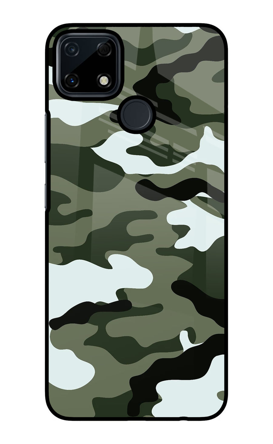 Camouflage Realme Narzo 30A Back Cover, Glass case