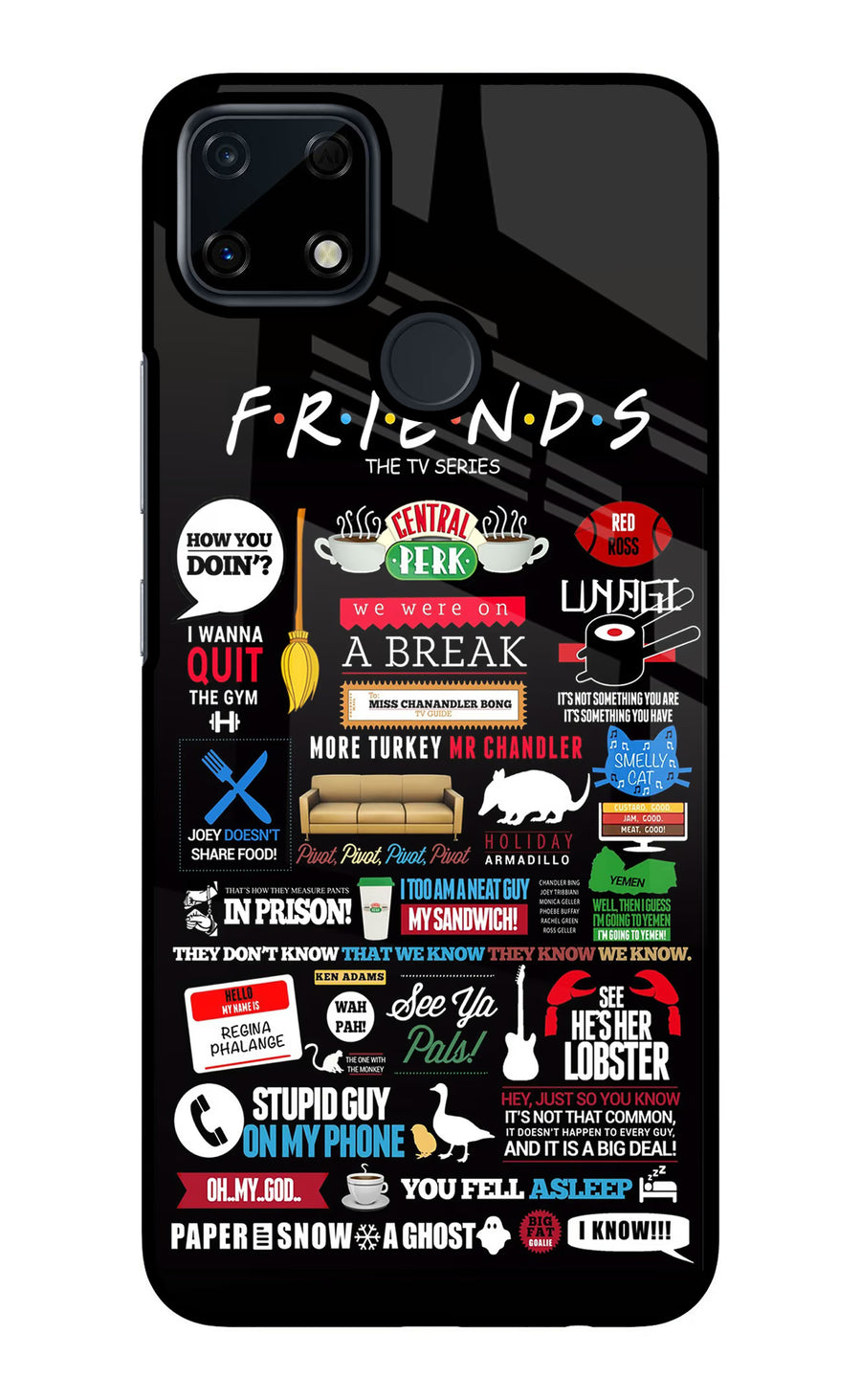 FRIENDS Realme Narzo 30A Back Cover, Glass case