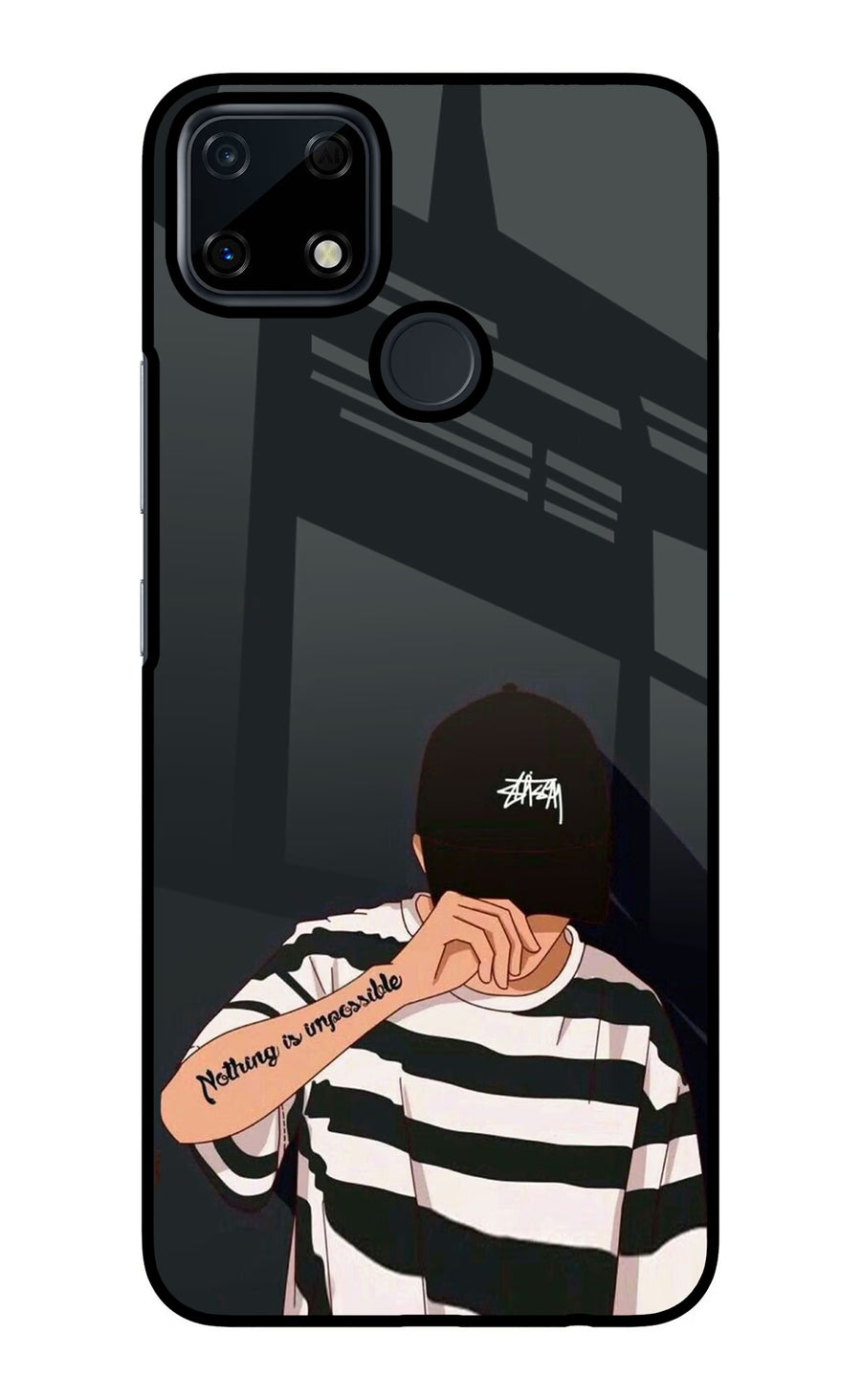 Aesthetic Boy Realme Narzo 30A Back Cover, Glass case