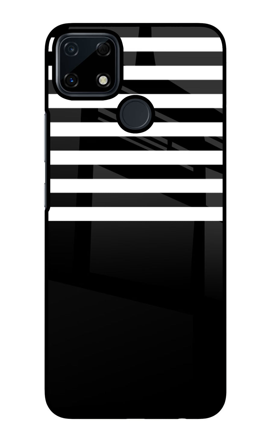 Black and White Print Realme Narzo 30A Back Cover, Glass case