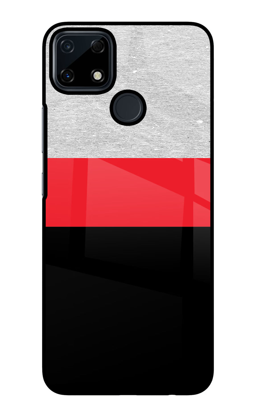 Tri Color Pattern Realme Narzo 30A Back Cover, Glass case