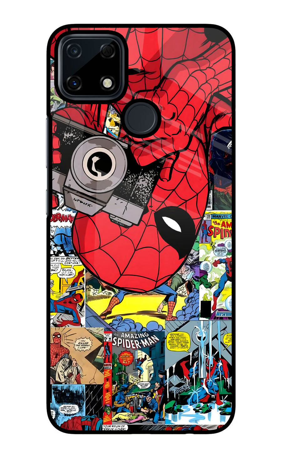 Spider Man Realme Narzo 30A Back Cover, Glass case