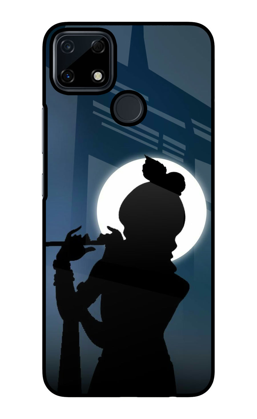 Shri Krishna Silhouette Realme Narzo 30A Back Cover, Glass case