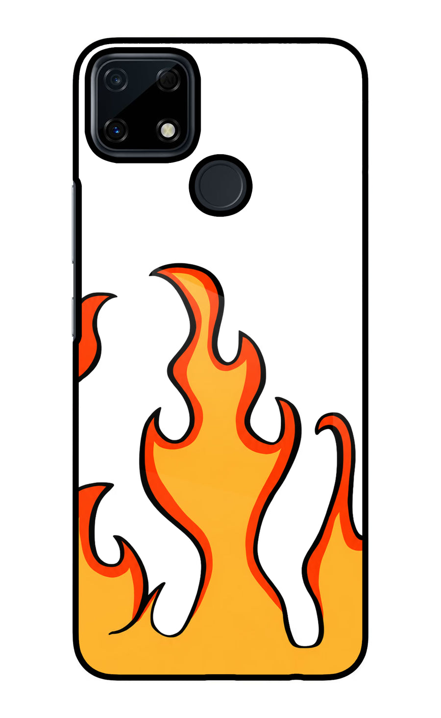 Fired Up – White Realme Narzo 30A Back Cover, Glass case