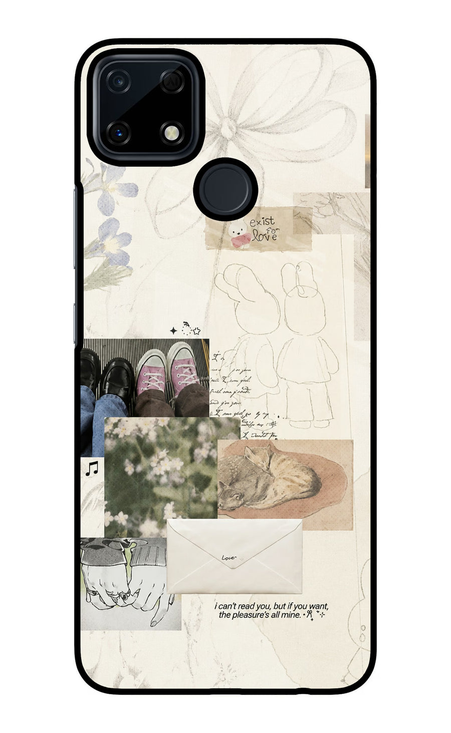 Soft Aesthetic Realme Narzo 30A Back Cover, Glass case