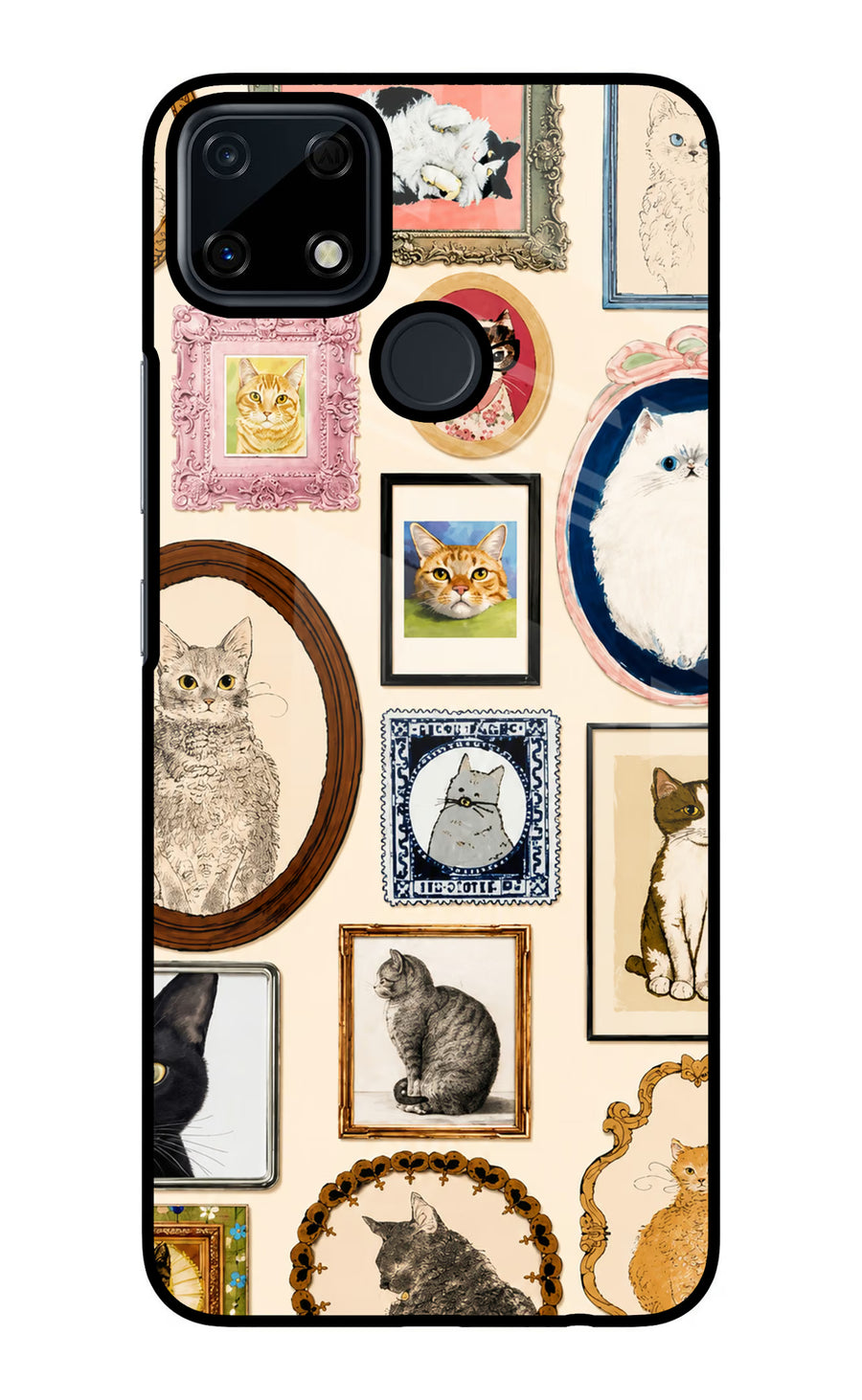 Mirror Cats Realme Narzo 30A Back Cover, Glass case