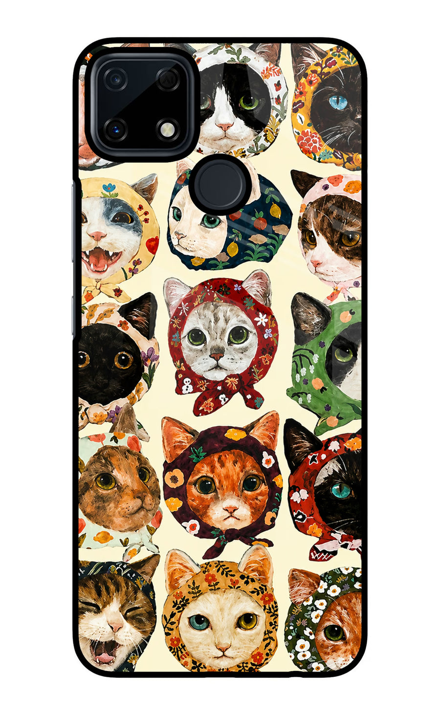 Cool Cat Realme Narzo 30A Back Cover, Glass case