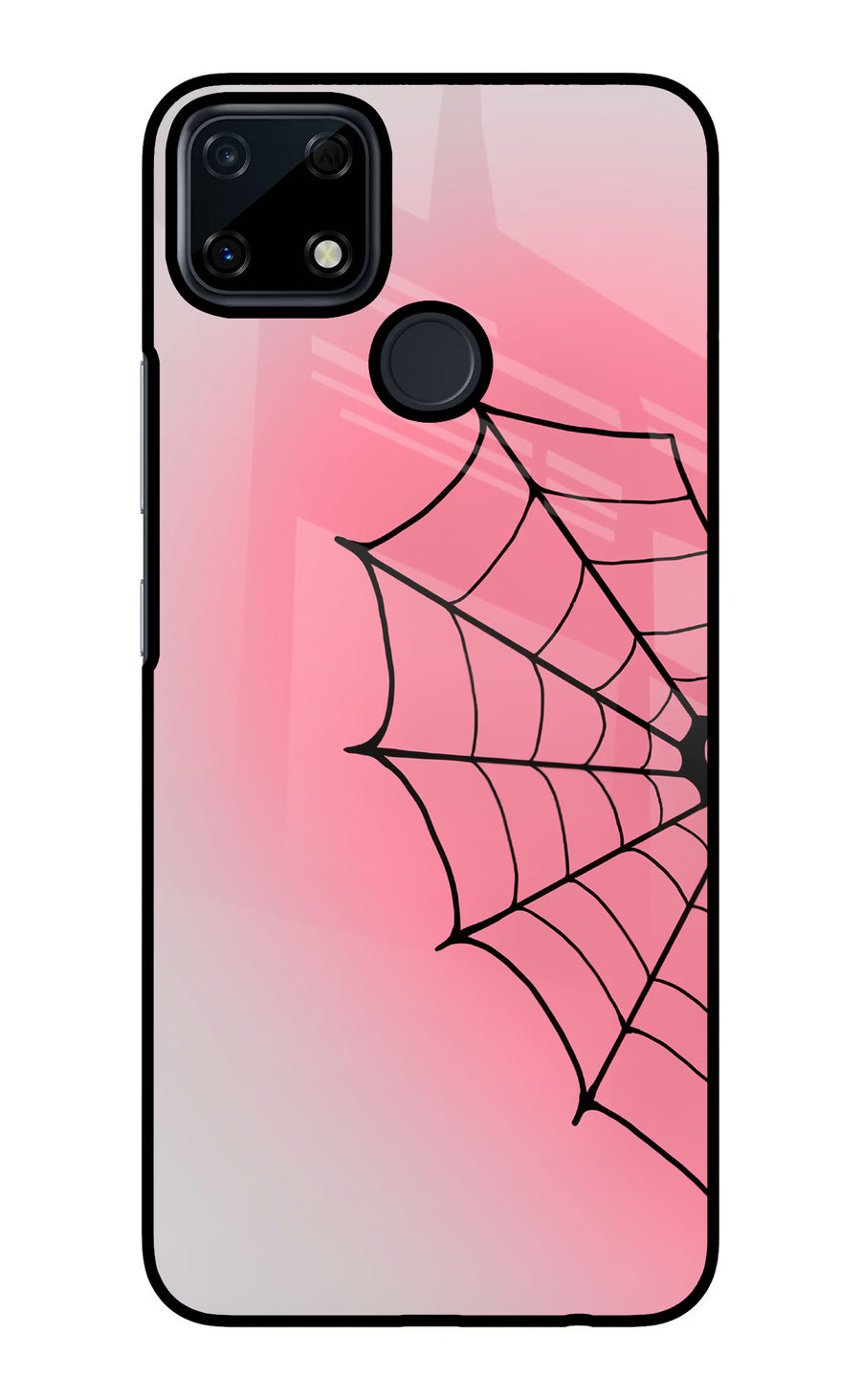 Pink Web Realme Narzo 30A Back Cover, Glass case