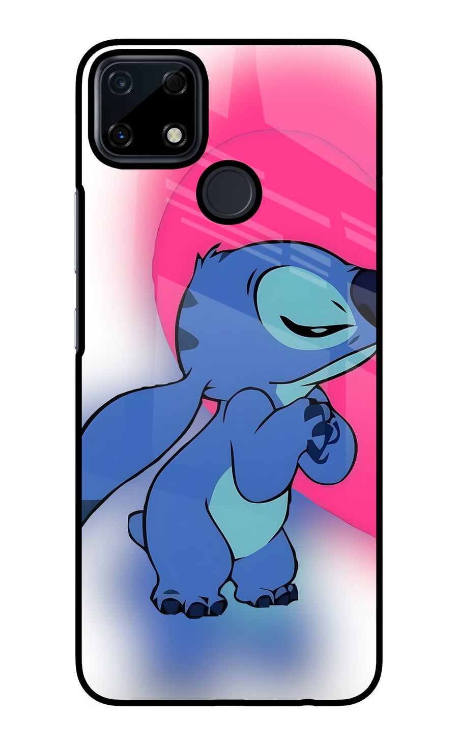 Stitch Hug Realme Narzo 30A Back Cover, Glass case