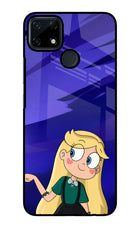 Star Glow Realme Narzo 30A Glass Case Back Cover by Casekaro