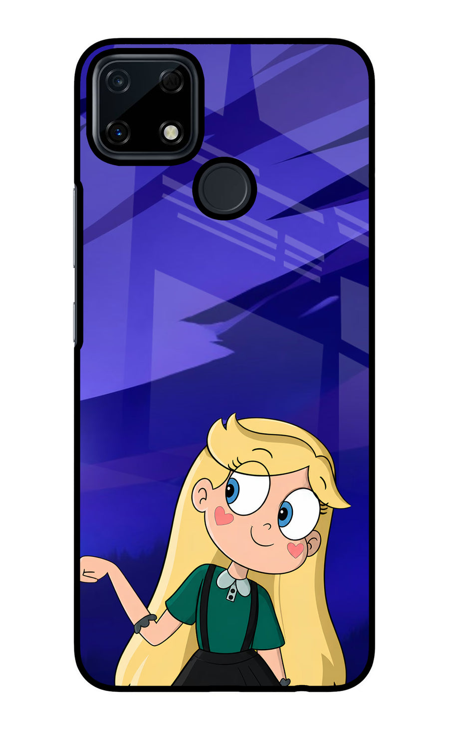 Star Glow Realme Narzo 30A Back Cover, Glass case