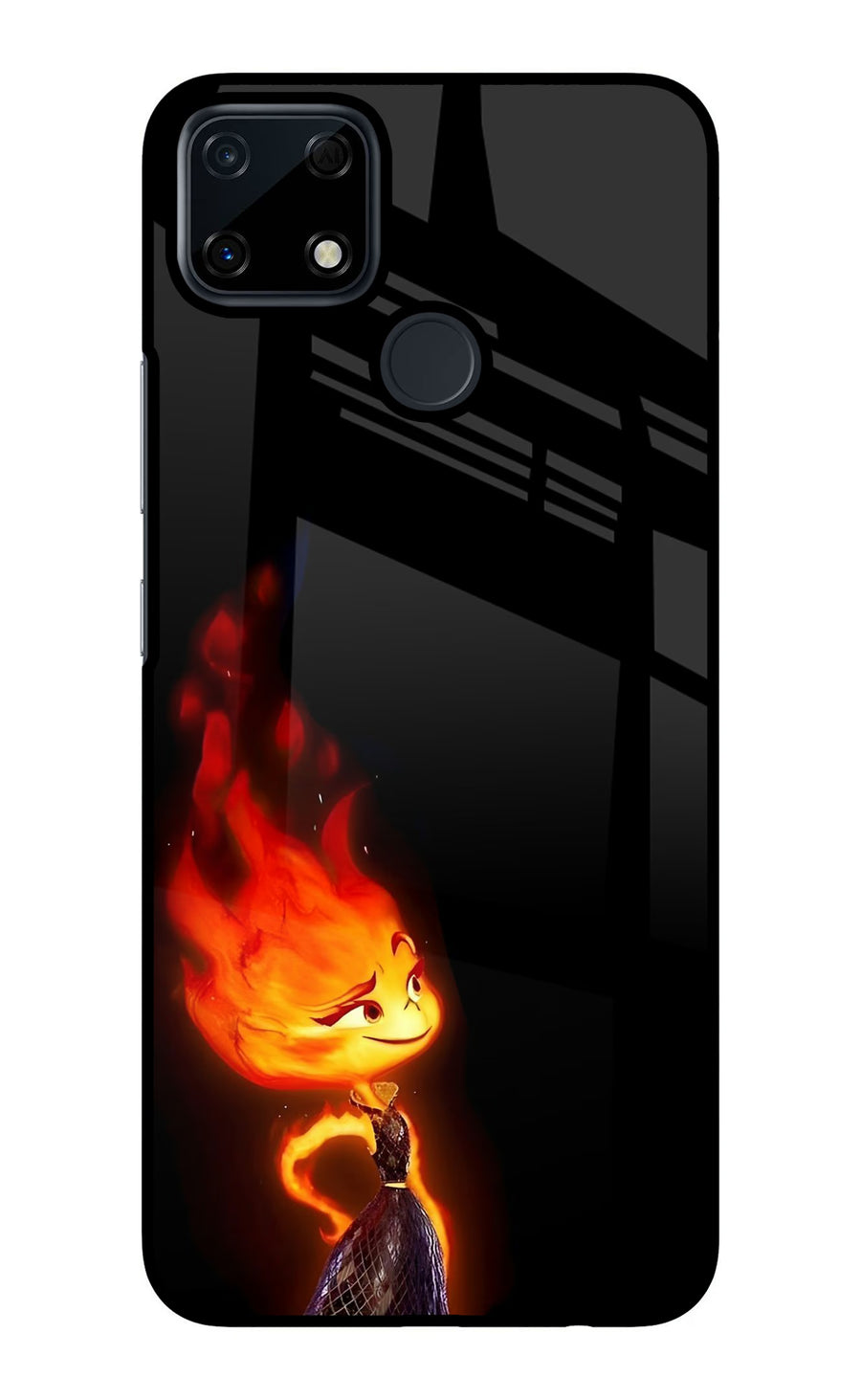 Ember Flame Realme Narzo 30A Back Cover, Glass case