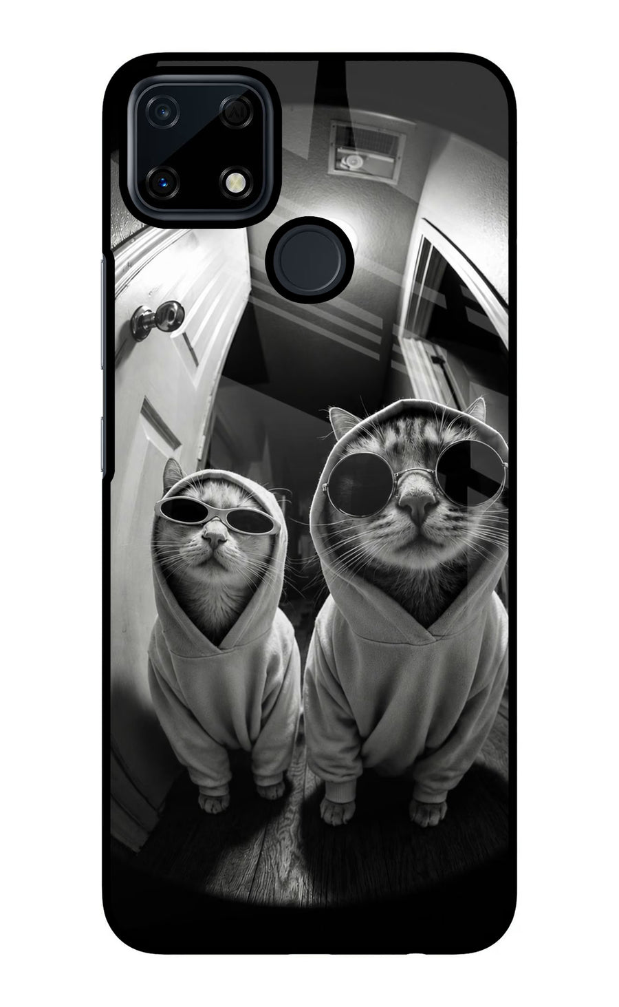 Hood Cats Realme Narzo 30A Back Cover, Glass case
