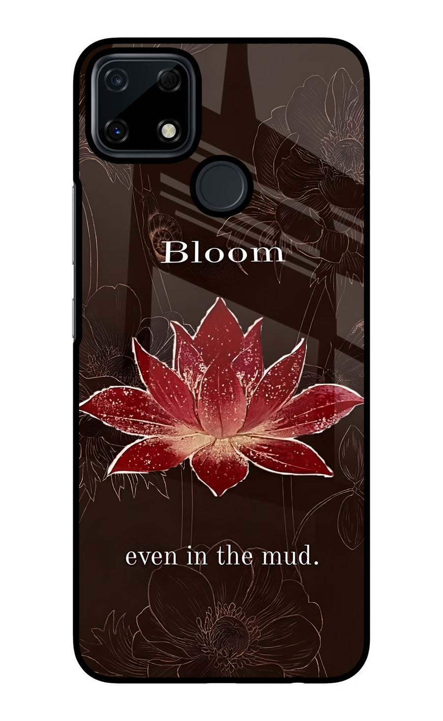 Bloom Realme Narzo 30A Back Cover, Glass case