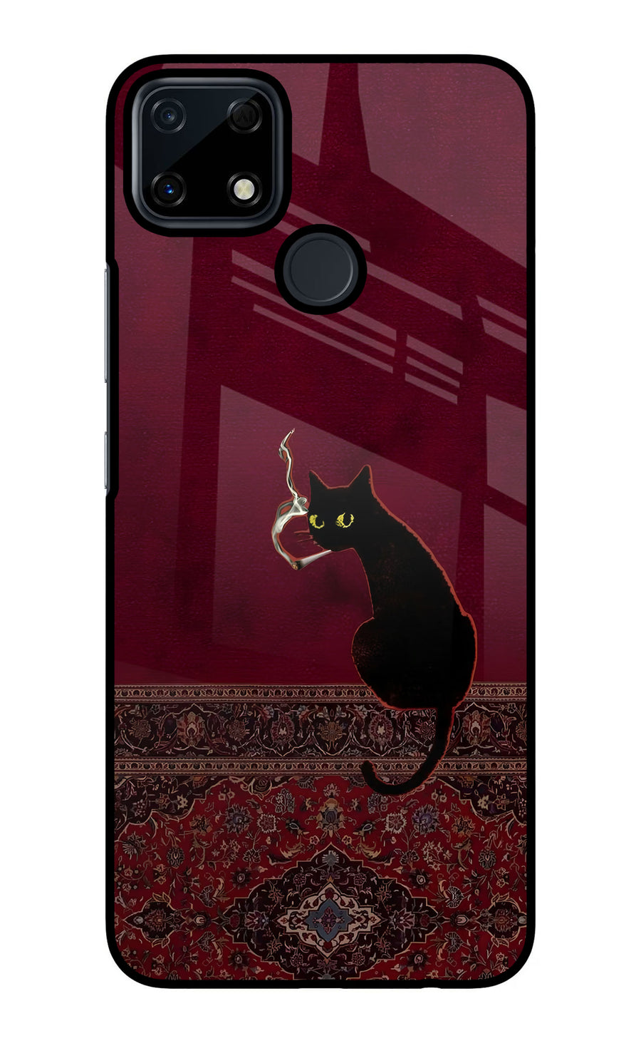 Midnight Cat Realme Narzo 30A Back Cover, Glass case