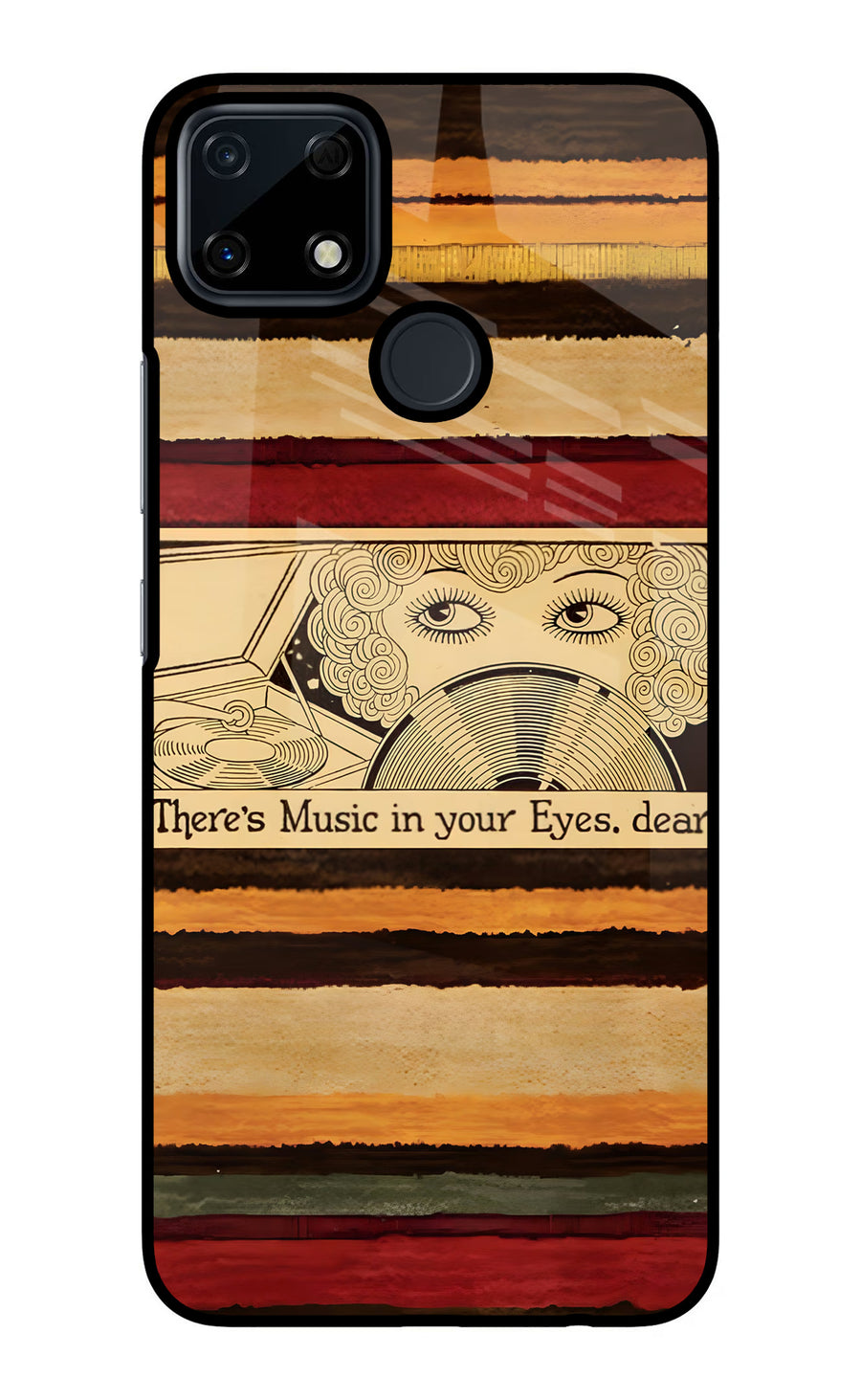 Vinyl Stripes Realme Narzo 30A Back Cover, Glass case