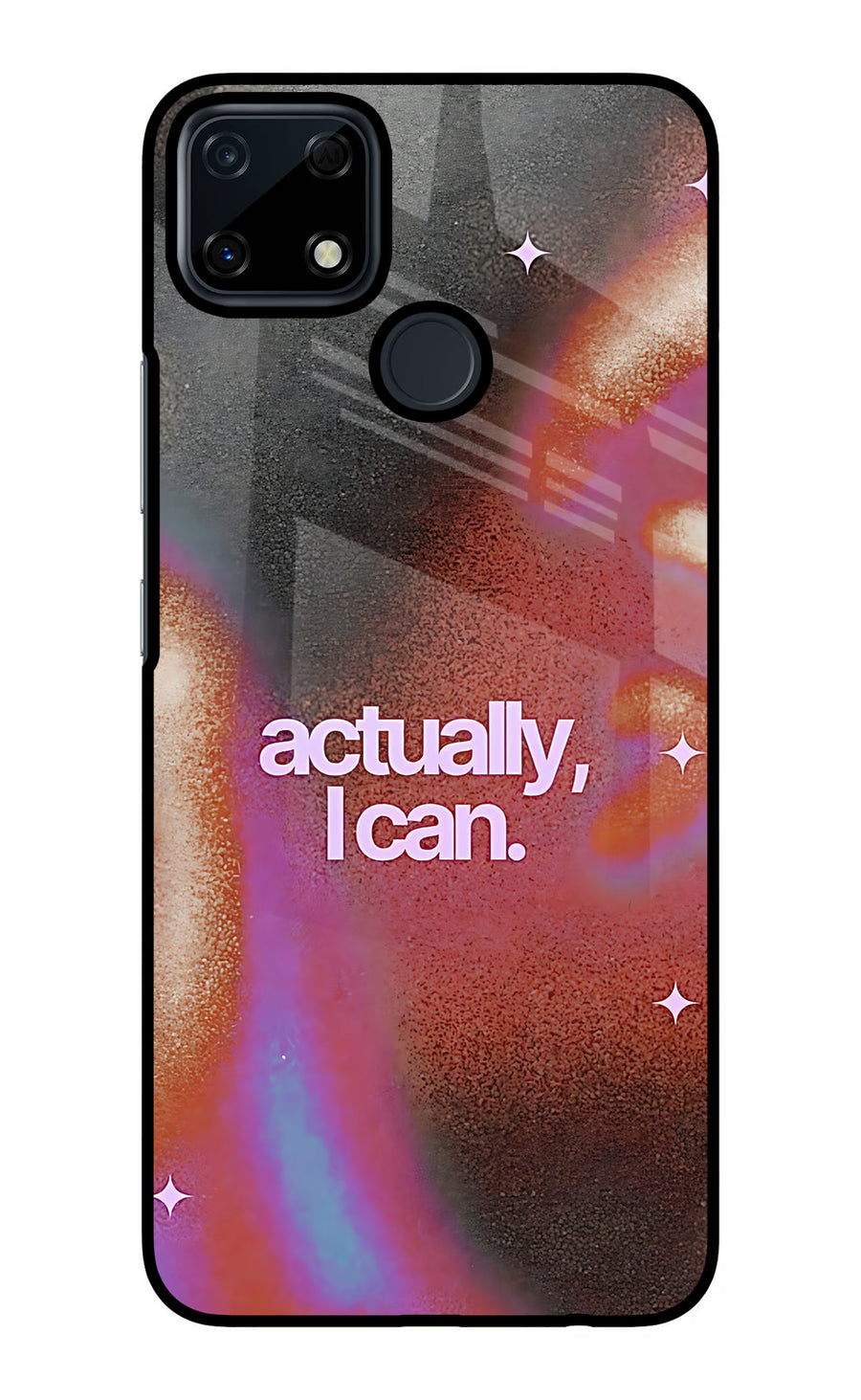 Pink Aura Realme Narzo 30A Back Cover, Glass case