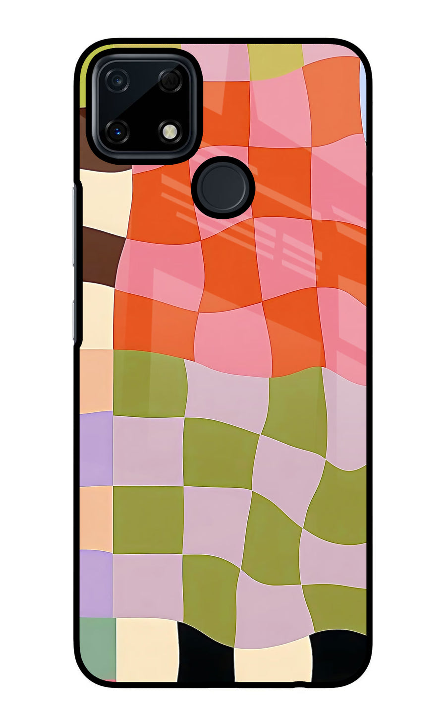 Wavy Grid Realme Narzo 30A Back Cover, Glass case