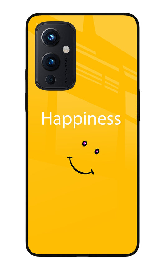 Happiness With Smiley Oneplus 9 Glass Case