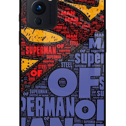 Superman Oneplus 9 Glass Case Back Cover by Casekaro