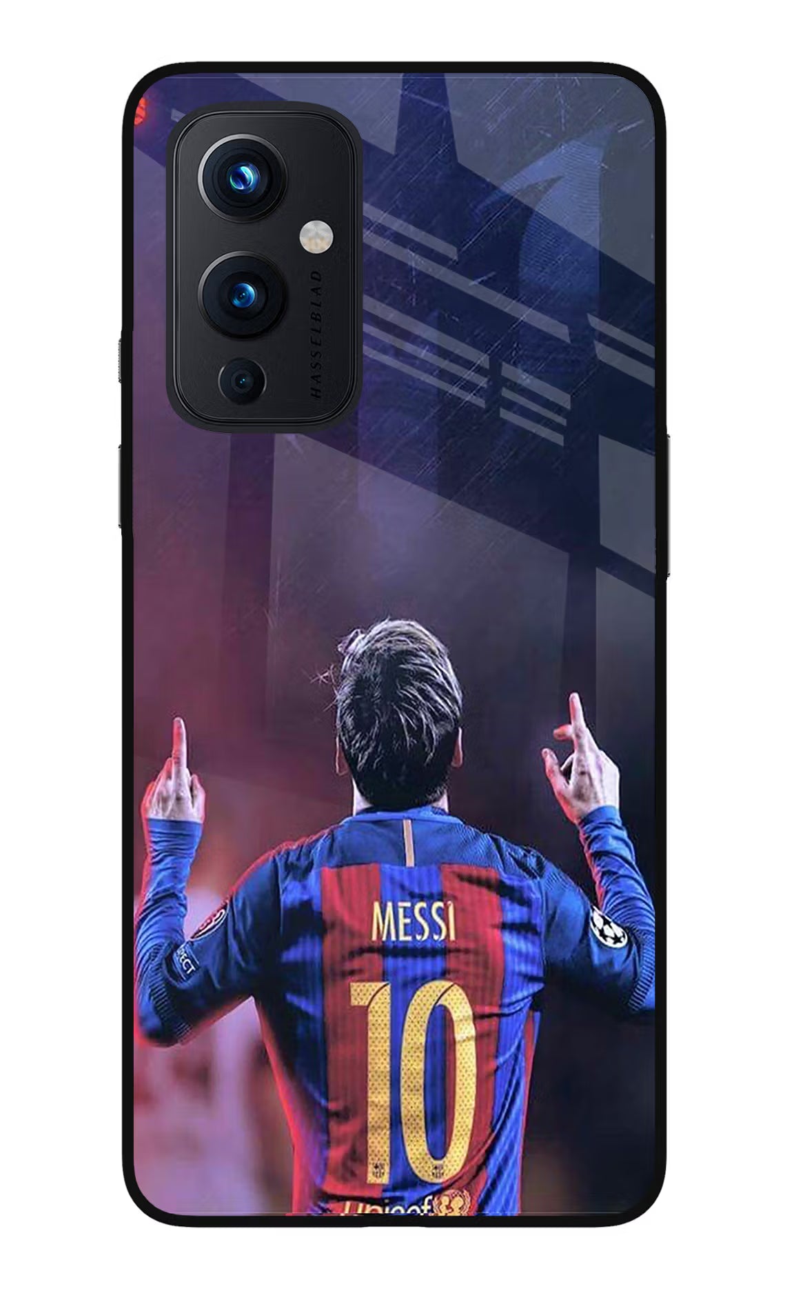 Messi Oneplus 9 Glass Case Back Cover by Casekaro
