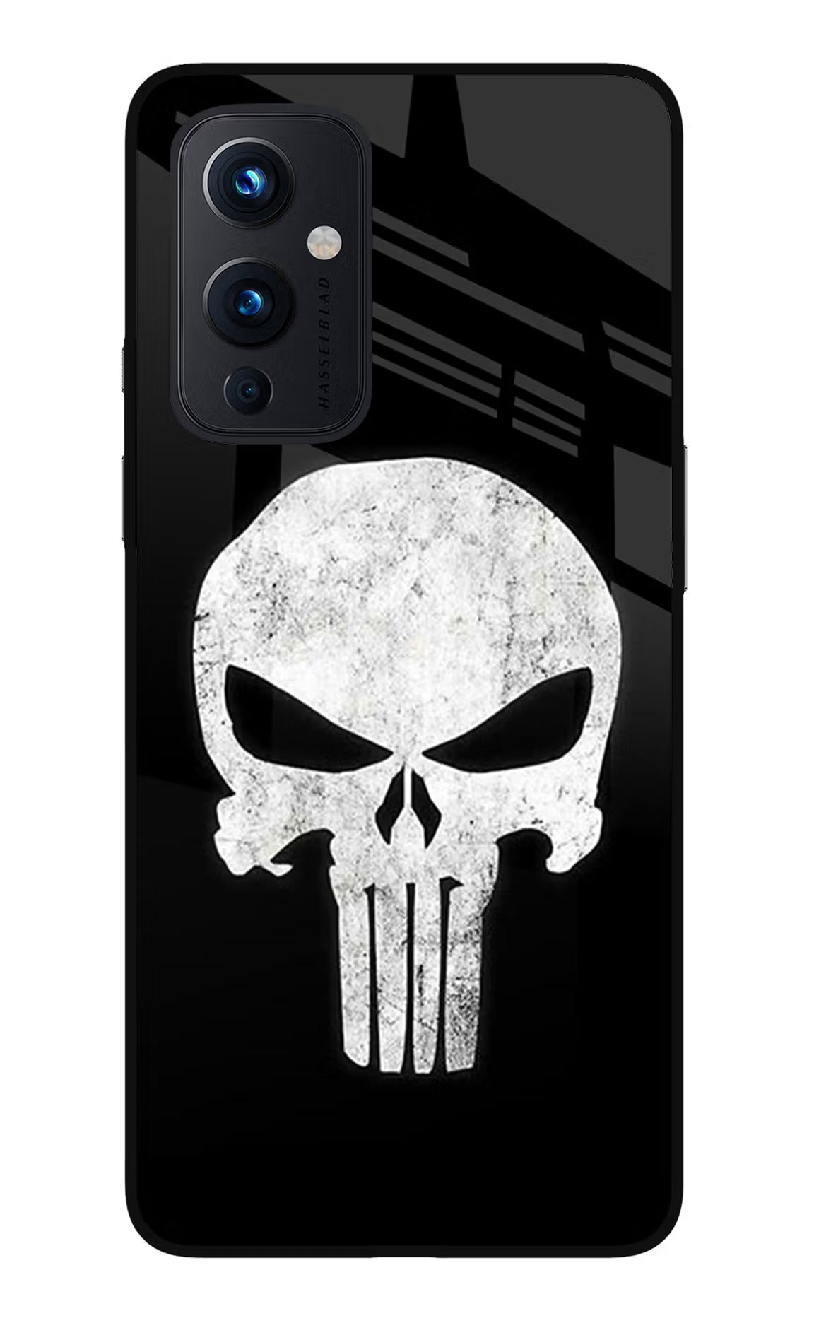 Punisher Skull Oneplus 9 Glass Case Back Cover by Casekaro