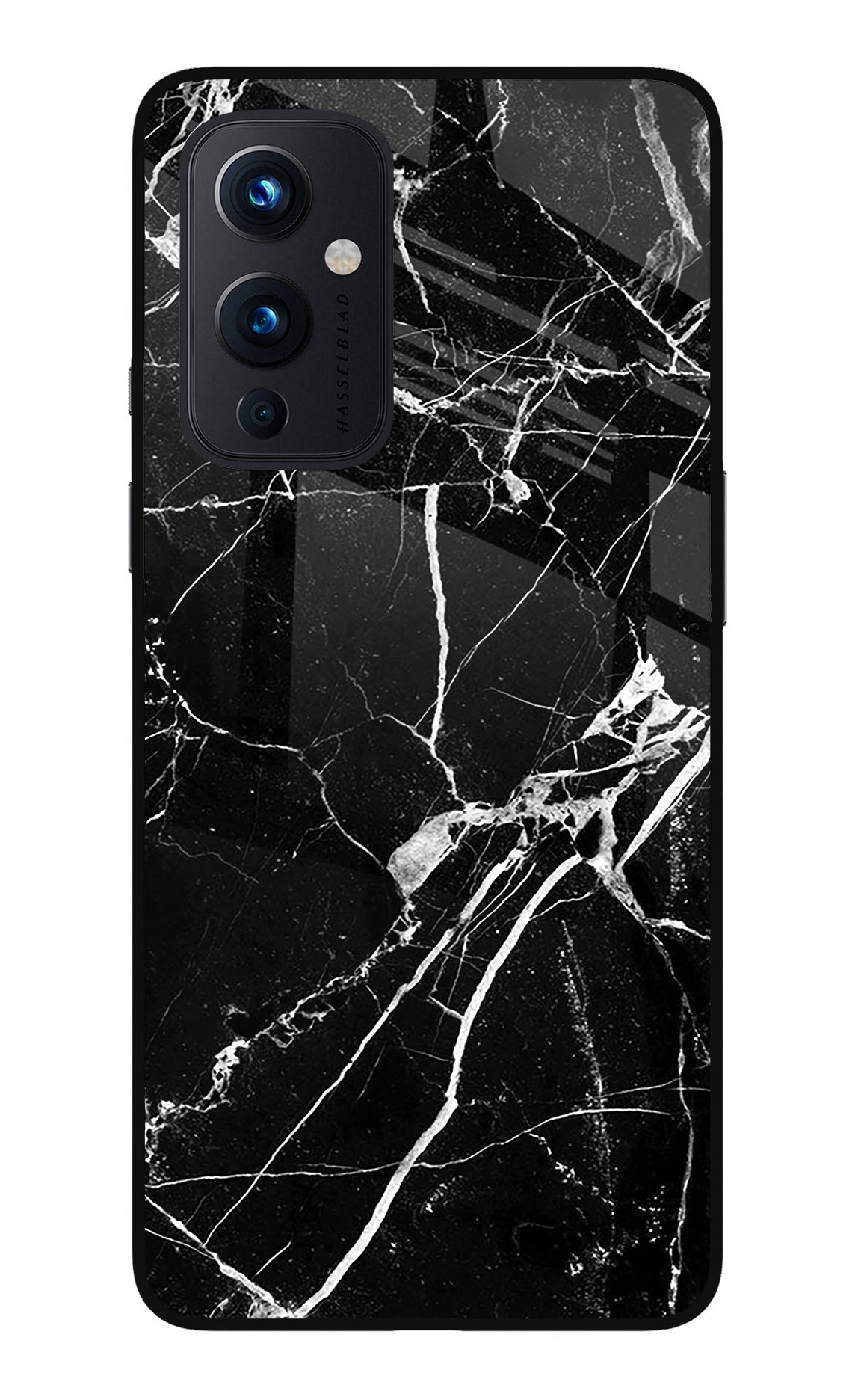 Black Marble Pattern Oneplus 9 Glass Case