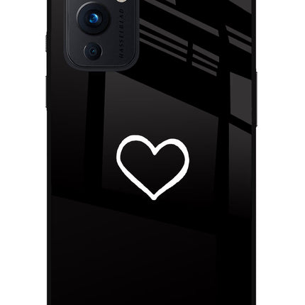 Heart Oneplus 9 Glass Case Back Cover by Casekaro