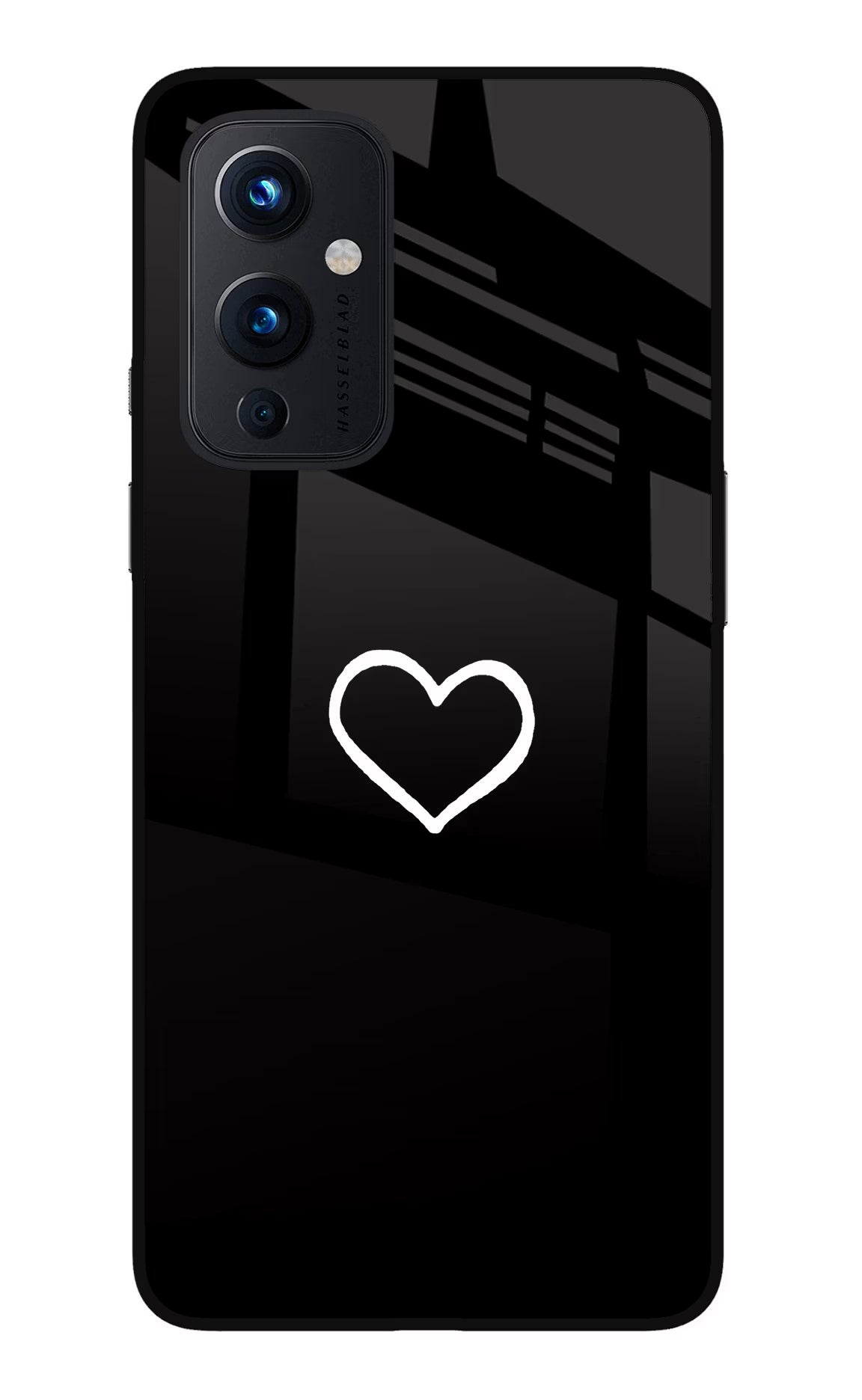 Heart Oneplus 9 Glass Case Back Cover by Casekaro