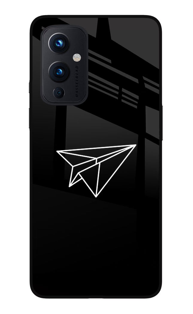 Paper Plane White Oneplus 9 Glass Case