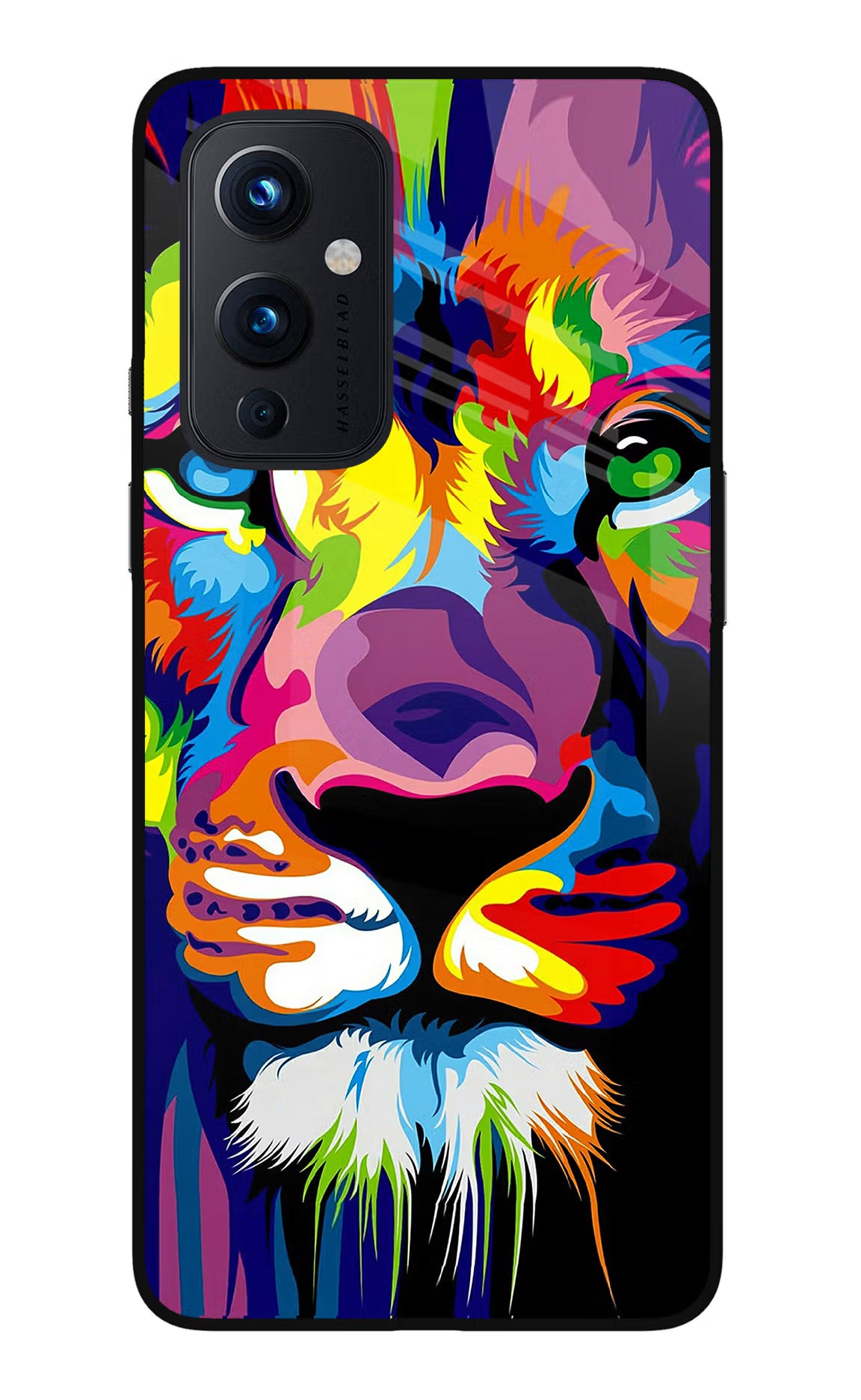 Lion Oneplus 9 Glass Case Back Cover by Casekaro