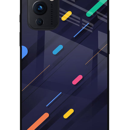 Abstract Design Oneplus 9 Glass Case Back Cover by Casekaro