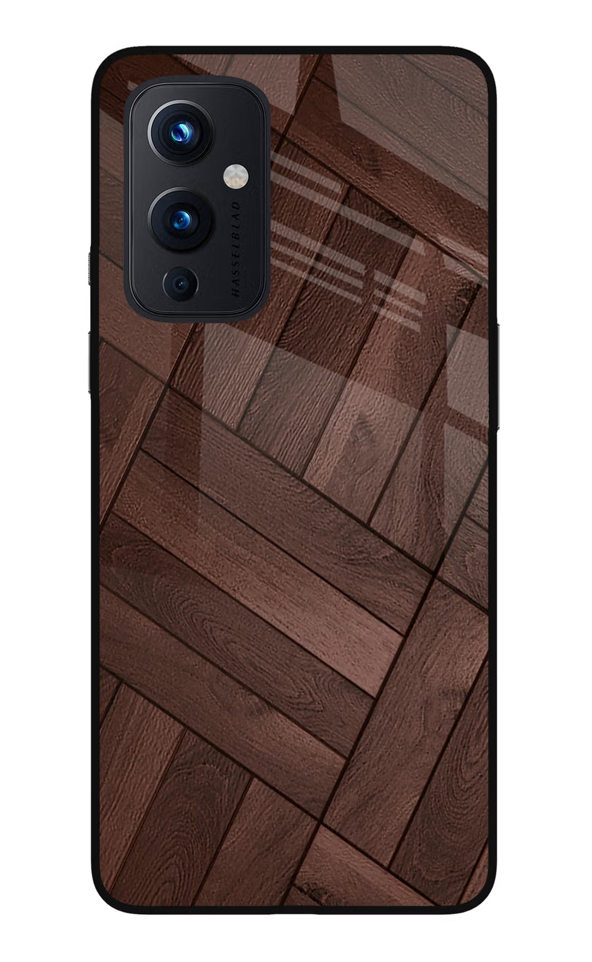 Wooden Texture Design Oneplus 9 Glass Case Back Cover by Casekaro