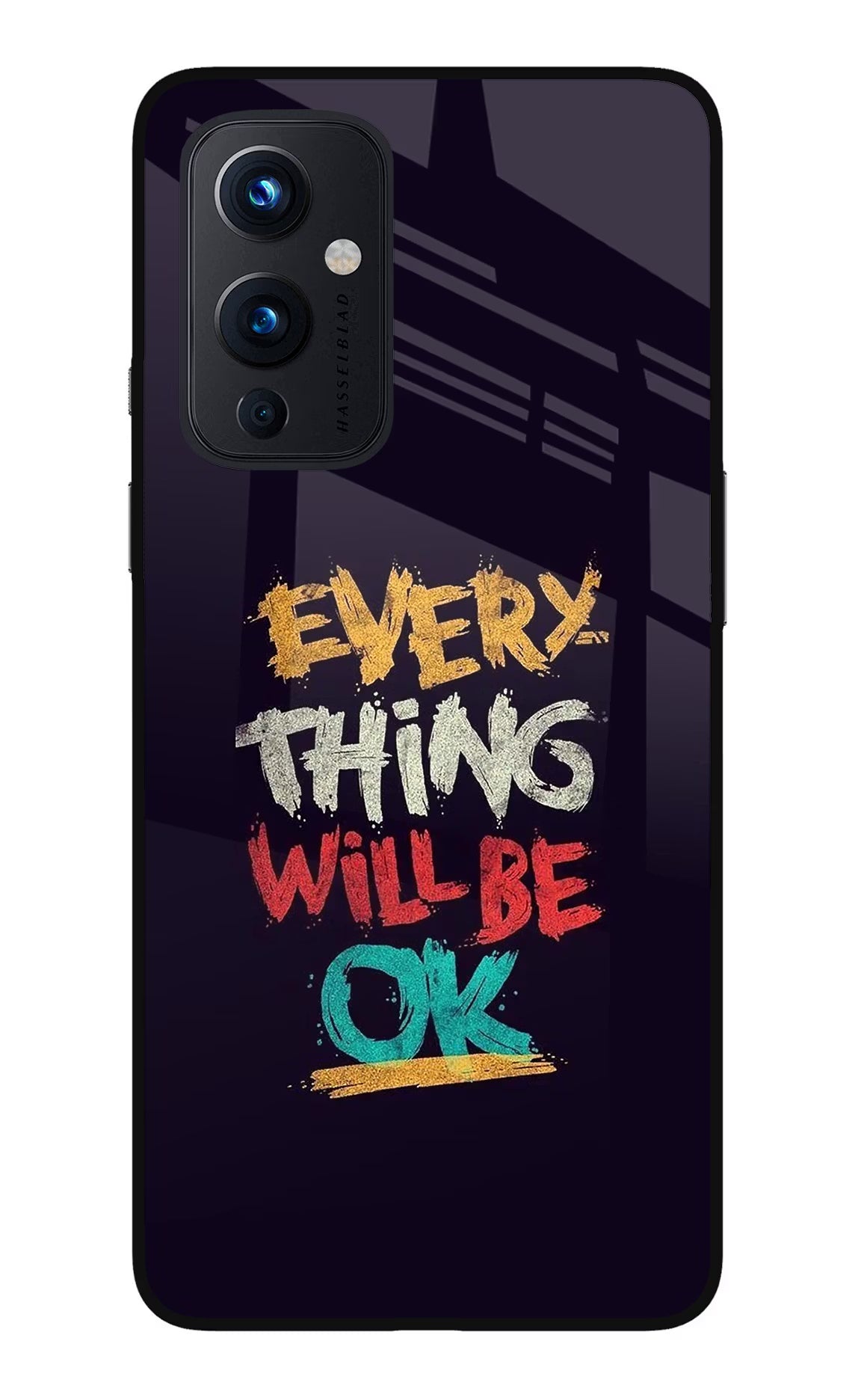 Everything Will Be Ok Oneplus 9 Glass Case Back Cover by Casekaro