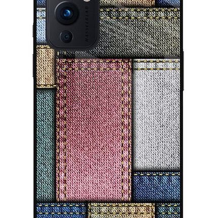 Multicolor Jeans Oneplus 9 Glass Case