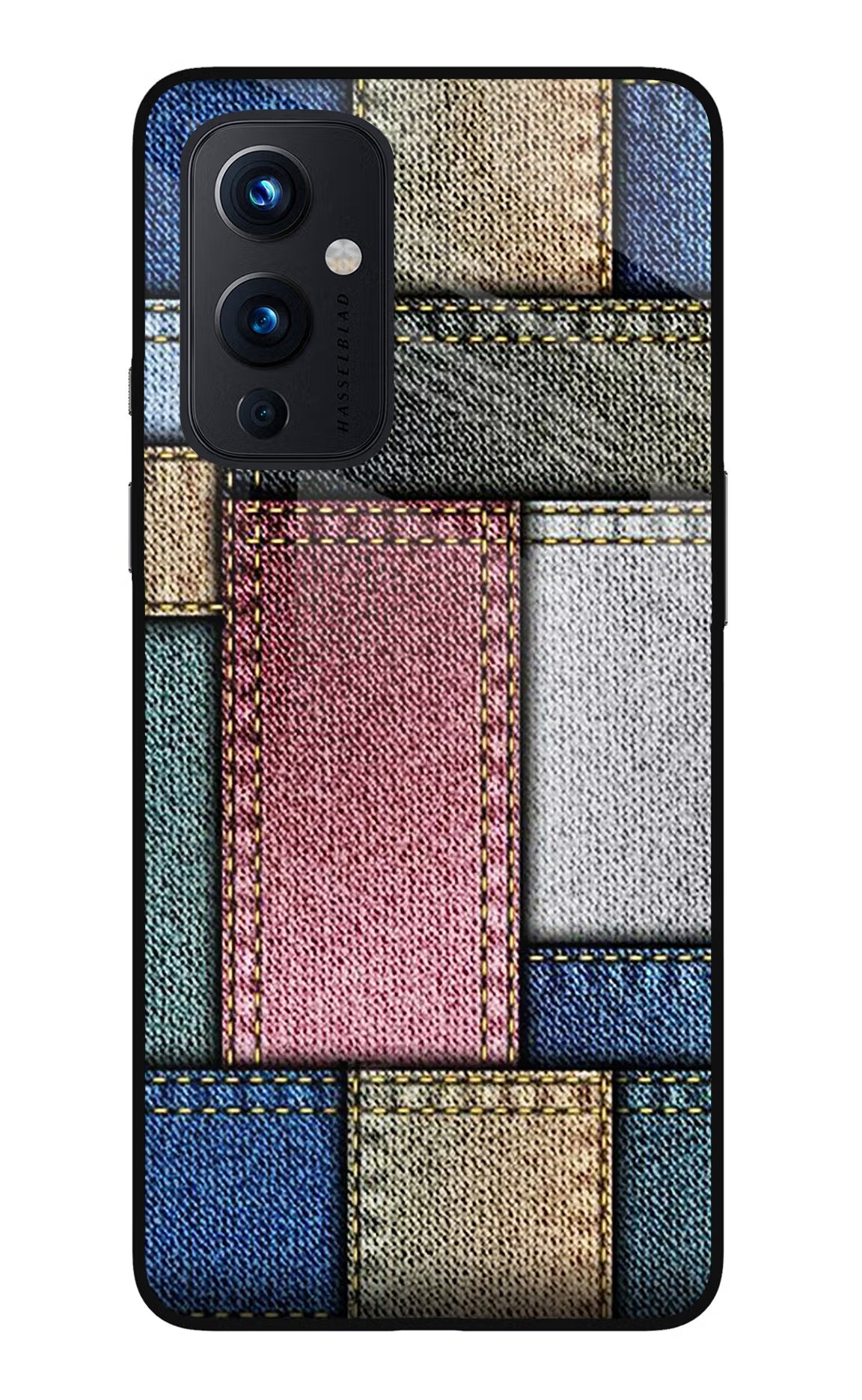 Multicolor Jeans Oneplus 9 Glass Case
