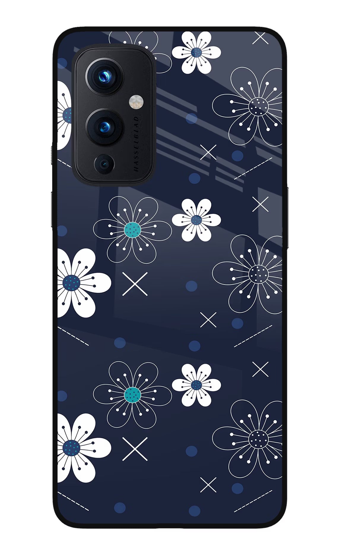 Flowers Oneplus 9 Glass Case Back Cover by Casekaro
