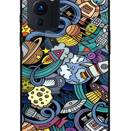 Space Abstract Oneplus 9 Glass Case