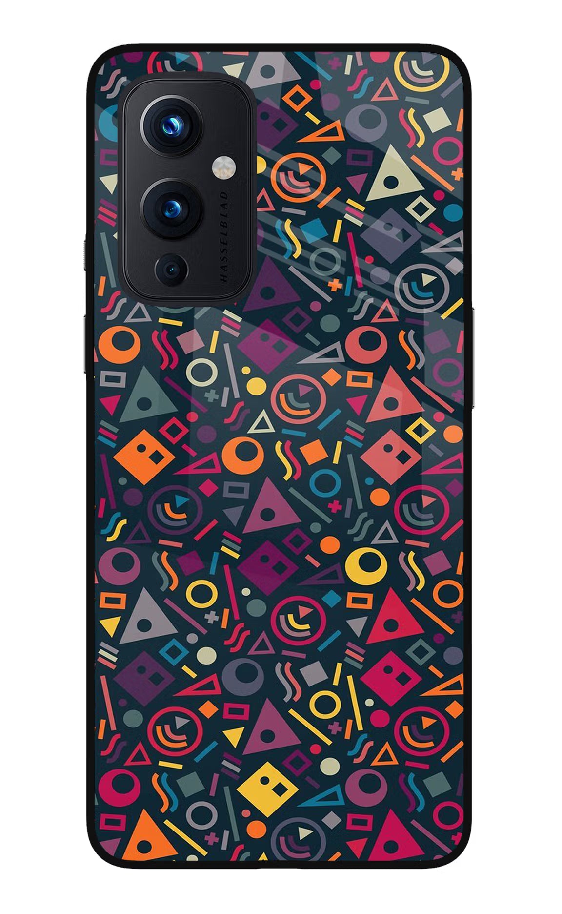 Geometric Abstract Oneplus 9 Glass Case Back Cover by Casekaro